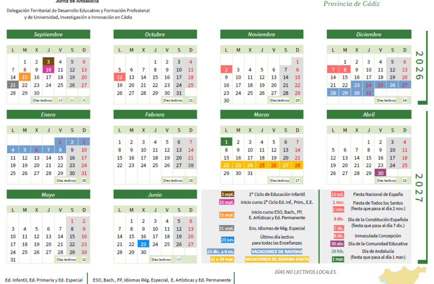 CALENDARIO ESCOLAR 2026-2027